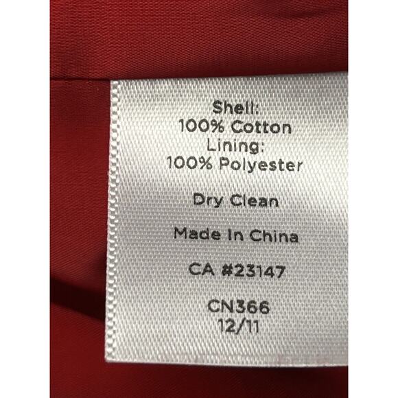 TALBOTS Pencil Skirt Womens 2P Petite Red Floral Bold Embossed Back zipper - Picture 8 of 8